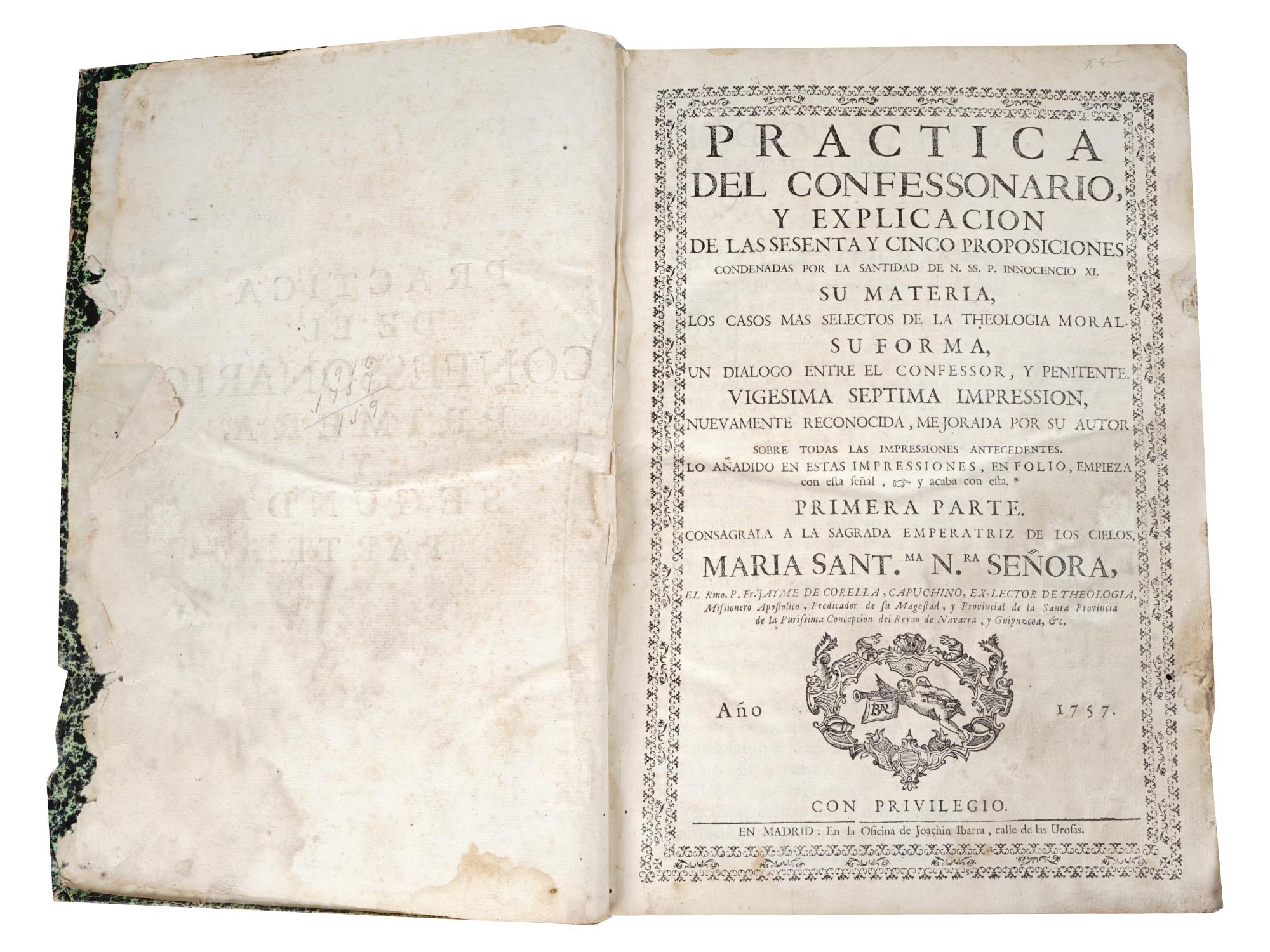 ANTIQUE 18TH C RELIGIOUS CATHOLIC BOOK IN SPANISH PIC-4